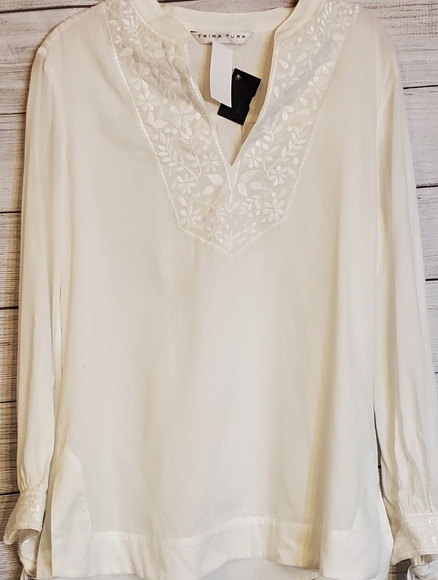 🗯Trina Turk Tiburon Embroidered Blouse - Picture 4 of 9